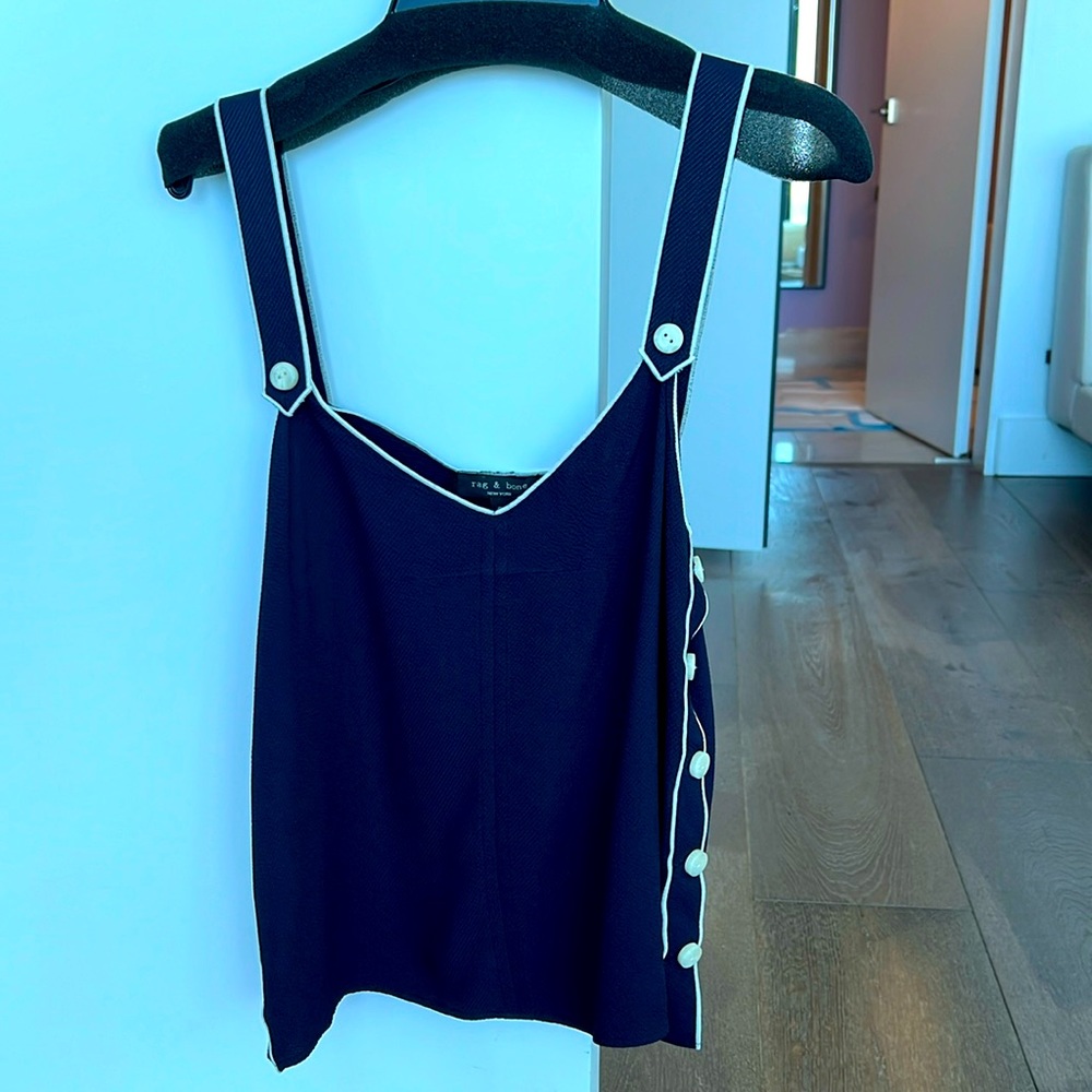 Rag & Bone camisole size S navy blue w white trim
